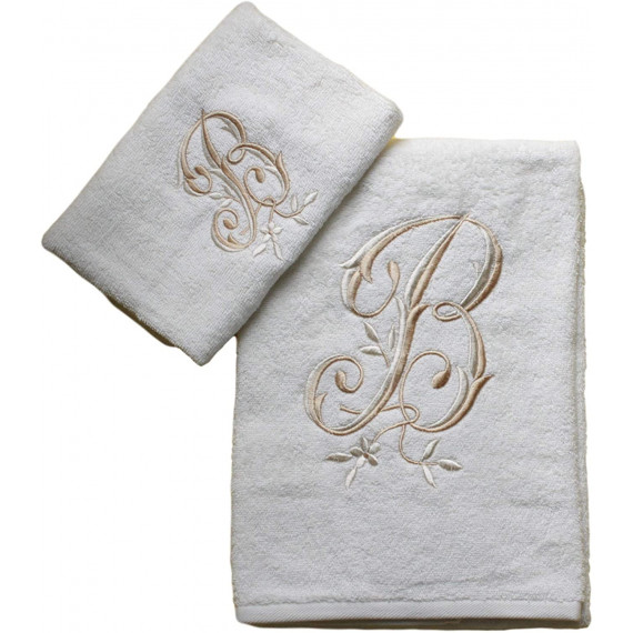 MAGIE DI CASA Asciugamani PERSONALIZZATI CON NOME, Set 2 Pezzi Spugna Da Bagno Spugna, Viso + Ospite Cotone 100% Made In Italy (GRIGIO, FIORE - 9